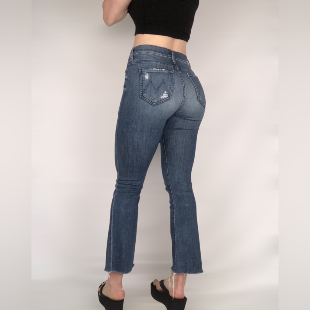 Mother Insider Crop Fray Gypsy Flare Jean Size 25